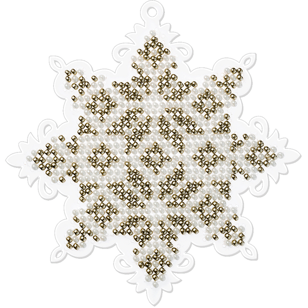 Bead Embroidery Kit (Plastic Base) &ndash; &ldquo;Christmas Ornament &ndash; Snowflake&rdquo; FLPL-007