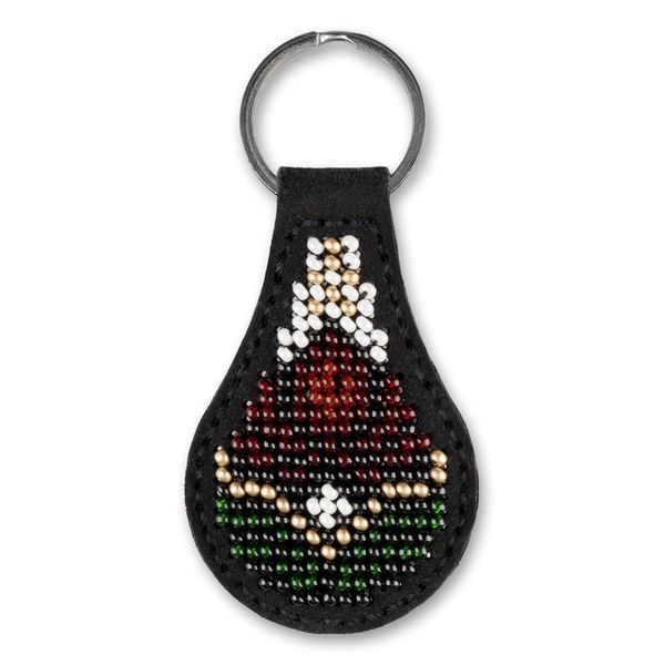 Faux Leather Bead Embroidery Kit &ndash; &ldquo;Keychain&rdquo; FLBB-087 Black