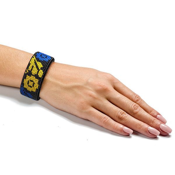 Faux Leather Bead Embroidery Kit &ndash; &ldquo;Bracelet&rdquo; (3 &times; 22 cm) FLBB-002 Black