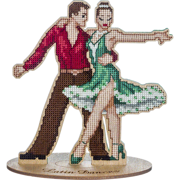 Wooden Cross-Stitch Kit &ndash; &ldquo;Latin Dancers&rdquo; FLW-023