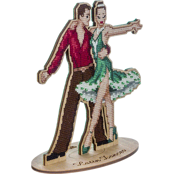 Wooden Cross-Stitch Kit &ndash; &ldquo;Latin Dancers&rdquo; FLW-023
