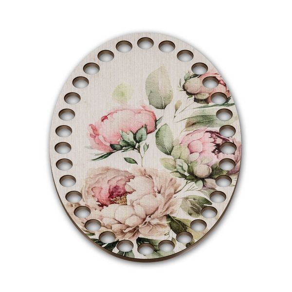 Floss Organizer &ndash; &ldquo;Peonies, Oval&rdquo; FLZ(P)-087