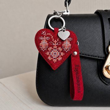 Faux Leather Cross-Stitch Kit &ndash; &ldquo;Bag Charm &ndash; Kharkiv Region&rdquo; FLHL-148
