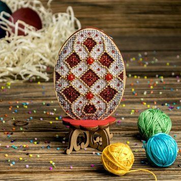 Wooden Cross-Stitch Kit &ndash; &ldquo;Easter Egg&rdquo; FLW-038