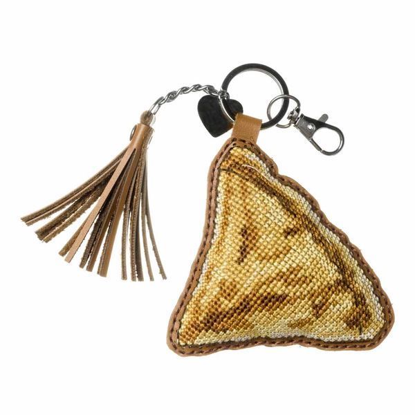 Faux Leather Cross-Stitch Kit &ndash; &ldquo;Bag Charm &ndash; Italian Pizza&rdquo; FLHL-166