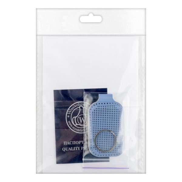Faux Leather Embroidery Blank &ndash; &ldquo;Keychain&rdquo; FLBE(BB)-068 Light Blue