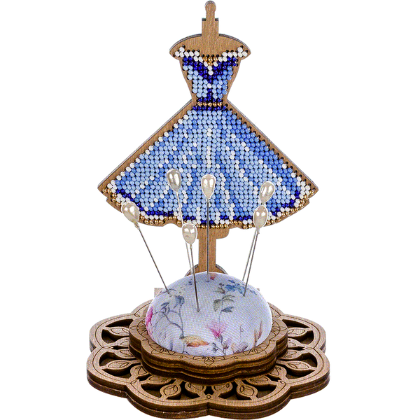 Wooden Bead Embroidery Kit &ndash; &ldquo;Pincushion &ndash; Dress On Mannequin&rdquo; FLK-285