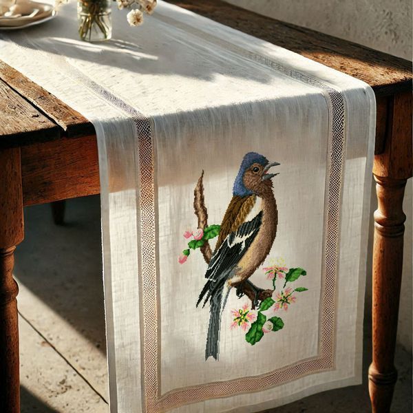Cross-Stitch Pattern &ndash; "Chaffinch on a blooming branch" WLP-047