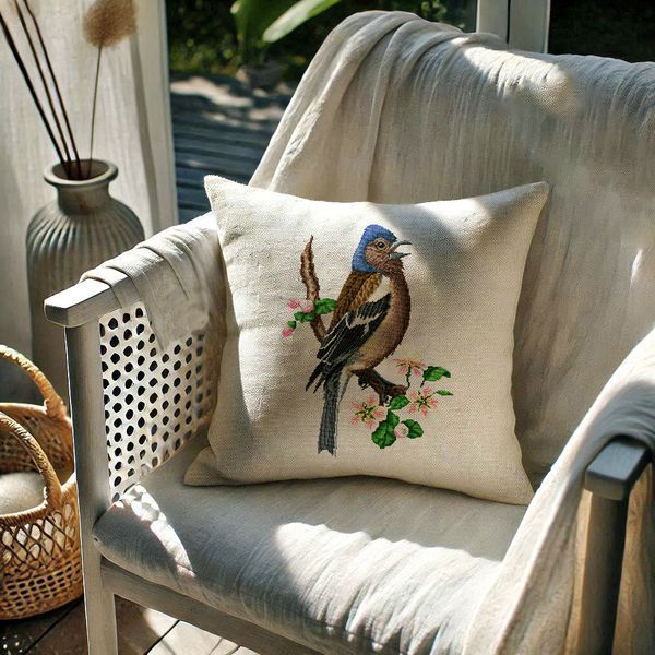 Cross-Stitch Pattern &ndash; "Chaffinch on a blooming branch" WLP-047