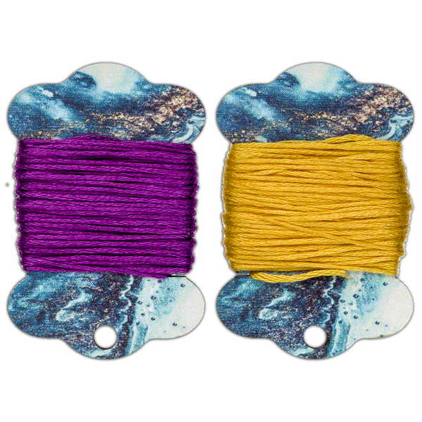 Floss Bobbins &ndash; &ldquo;Blue & Gold Abstraction&rdquo; FLC-111(S) (6 pcs)