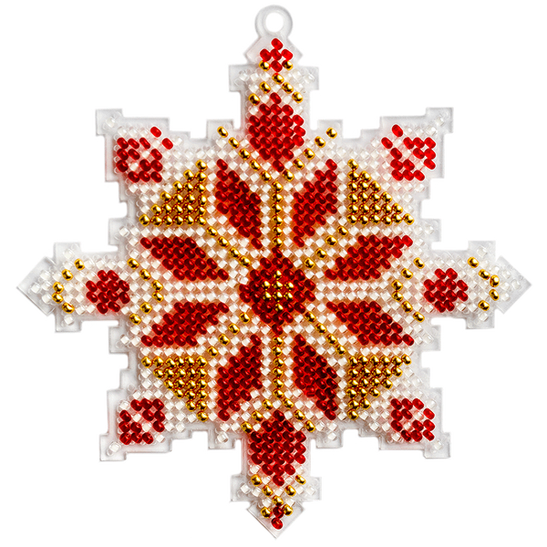 Bead Embroidery Kit (Plastic Base) &ndash; &ldquo;Christmas Ornament &ndash; Snowflake&rdquo; FLPL-022