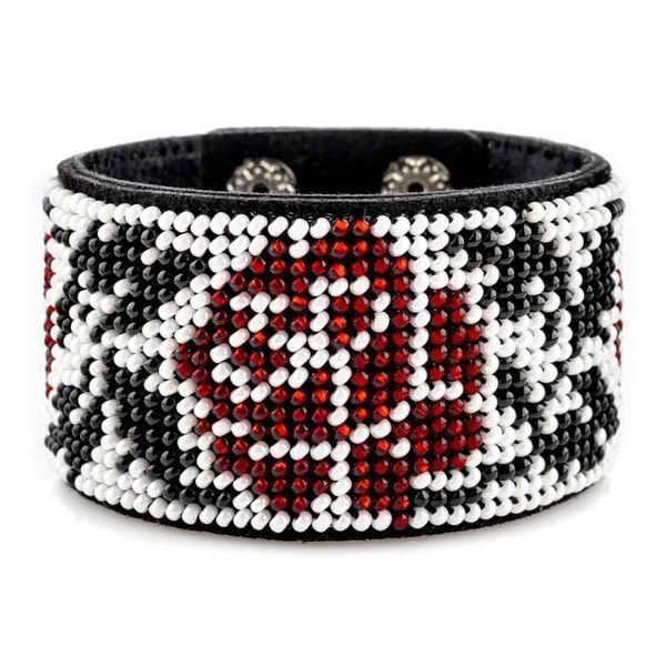 Faux Leather Bead Embroidery Kit &ndash; &ldquo;Bracelet&rdquo; (4 &times; 22 cm) FLBB-102 Black