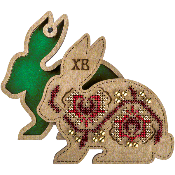 Wooden Bead Embroidery Kit &ndash; &ldquo;Box-Chick&rdquo; (Double-Sided) FLK-416