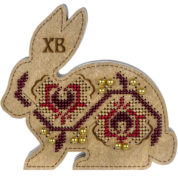 Wooden Bead Embroidery Kit &ndash; &ldquo;Box-Chick&rdquo; (Double-Sided) FLK-416