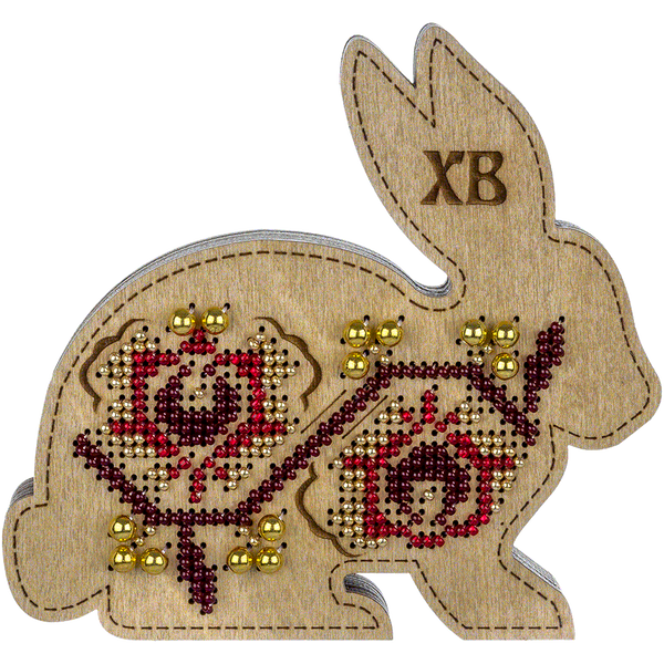 Wooden Bead Embroidery Kit &ndash; &ldquo;Box-Chick&rdquo; (Double-Sided) FLK-416