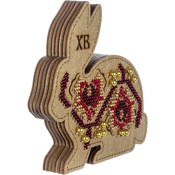 Wooden Bead Embroidery Kit &ndash; &ldquo;Box-Chick&rdquo; (Double-Sided) FLK-416