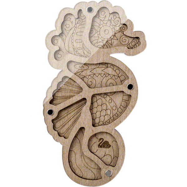 Bead Organizer Box &ndash; &ldquo;Seahorse&rdquo;, With Clear Lid FLZB-120