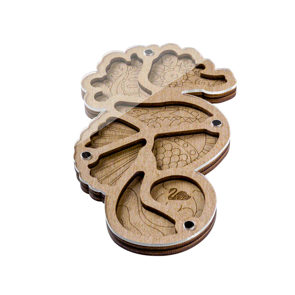 Bead Organizer Box &ndash; &ldquo;Seahorse&rdquo;, With Clear Lid FLZB-120