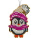 Wooden Bead Embroidery Kit &ndash; &ldquo;Christmas Ornament &ndash; Penguin In Pink&rdquo; FLK-235 FLK-235 photo 2
