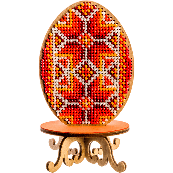 Wooden Bead Embroidery Kit &ndash; &ldquo;Easter Egg&rdquo; FLK-170