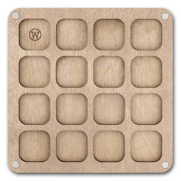 Bead Organizer With Wooden Lid &ndash; &ldquo;Turquoise, Square&rdquo; FLZB-259