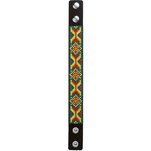 Faux Leather Cross-Stitch Kit &ndash; &ldquo;Bracelet&rdquo; (2.2 &times; 22 cm) FLHL-030 Black