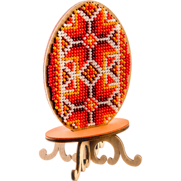 Wooden Bead Embroidery Kit &ndash; &ldquo;Easter Egg&rdquo; FLK-170