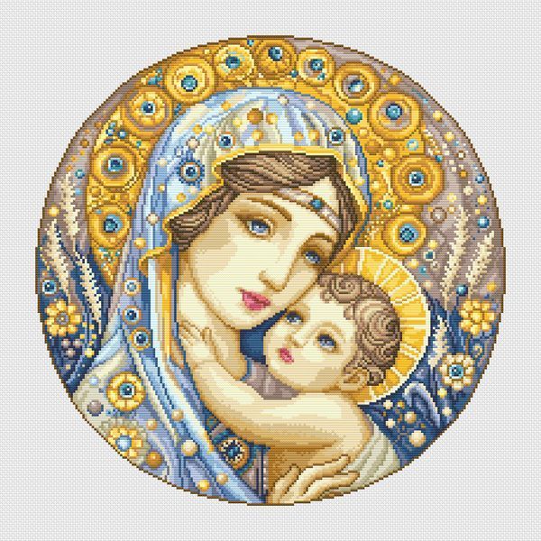Cross-Stitch Pattern &ndash; "Virgin and Child" WLP-012
