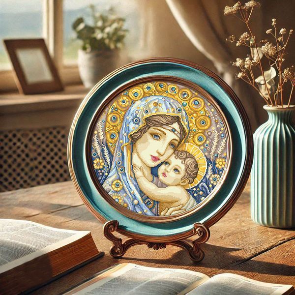 Cross-Stitch Pattern &ndash; "Virgin and Child" WLP-012