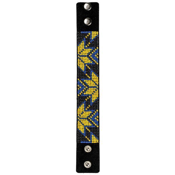 Faux Leather Bead Embroidery Kit &ndash; &ldquo;Bracelet&rdquo; (3 &times; 22 cm) FLBB-003 Black