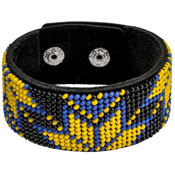 Faux Leather Bead Embroidery Kit &ndash; &ldquo;Bracelet&rdquo; (3 &times; 22 cm) FLBB-003 Black