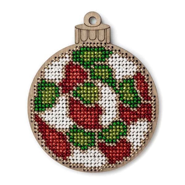 Wooden Bead Embroidery Kit &ndash; &ldquo;Stained Glass Bauble&rdquo; FLK-568