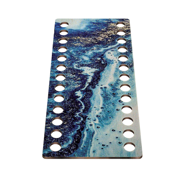 Floss Organizer &ndash; &ldquo;Blue & Gold Abstraction, Narrow Rectangular&rdquo; FLZ(P)-054