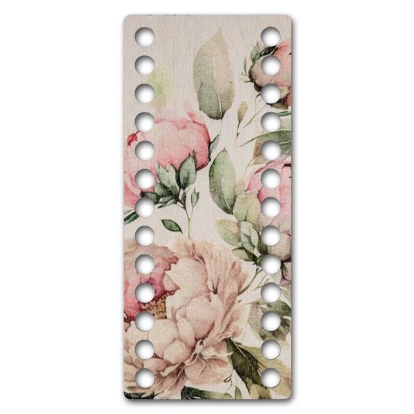 Floss Organizer &ndash; &ldquo;Peonies, Narrow Rectangular&rdquo; FLZ(P)-088