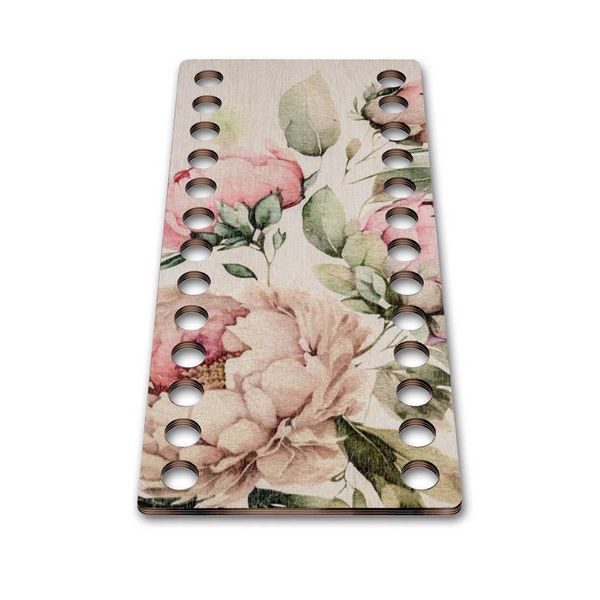 Floss Organizer &ndash; &ldquo;Peonies, Narrow Rectangular&rdquo; FLZ(P)-088
