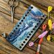 Floss Organizer &ndash; &ldquo;Blue & Gold Abstraction, Narrow Rectangular&rdquo; FLZ(P)-054 FLZ(P)-054 photo 1