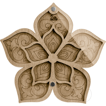 Bead Organizer Box &ndash; &ldquo;Five Petals&rdquo;, With Clear Lid FLZB-022