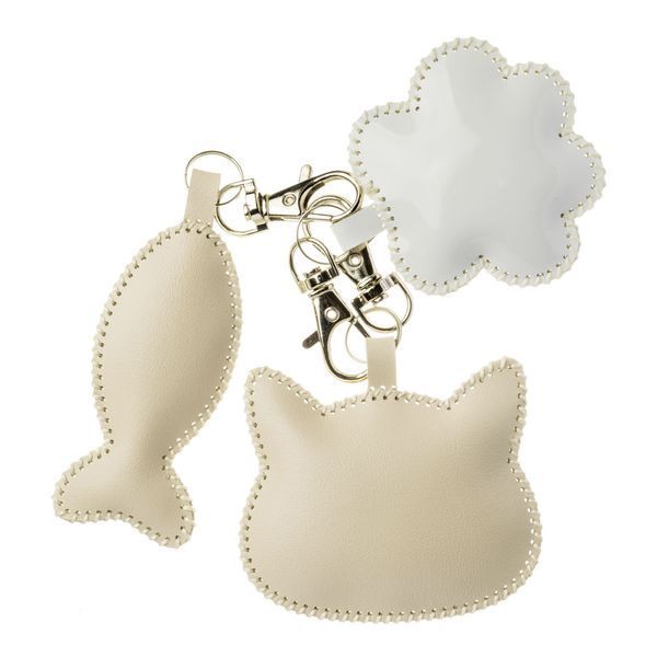 Faux Leather Bead Embroidery Kit &ndash; &ldquo;Bag Charm Cat Joys&rdquo; FLBB-179