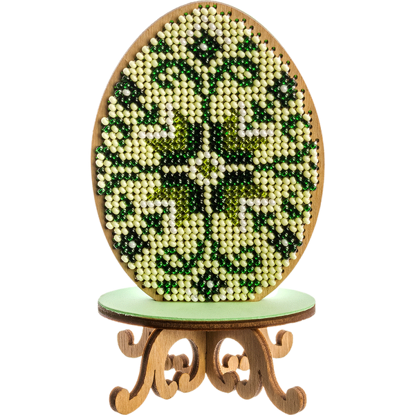 Wooden Bead Embroidery Kit &ndash; &ldquo;Easter Egg&rdquo; FLK-171
