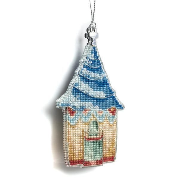 Plastic Cross-Stitch Kit &ndash; &ldquo;Christmas Ornament &ndash; Seaside Cottage&rdquo; (Double-Sided) FLX-144