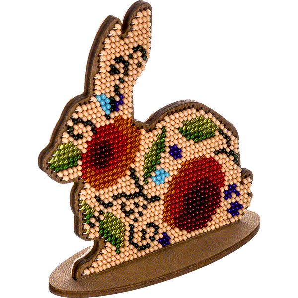 Wooden Bead Embroidery Kit &ndash; &ldquo;Bunny&rdquo; FLK-272