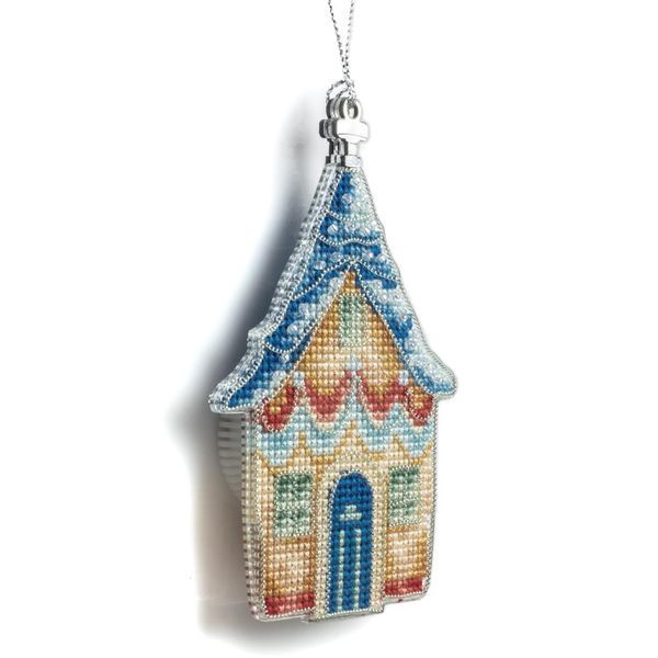 Plastic Cross-Stitch Kit &ndash; &ldquo;Christmas Ornament &ndash; Seaside Cottage&rdquo; (Double-Sided) FLX-144