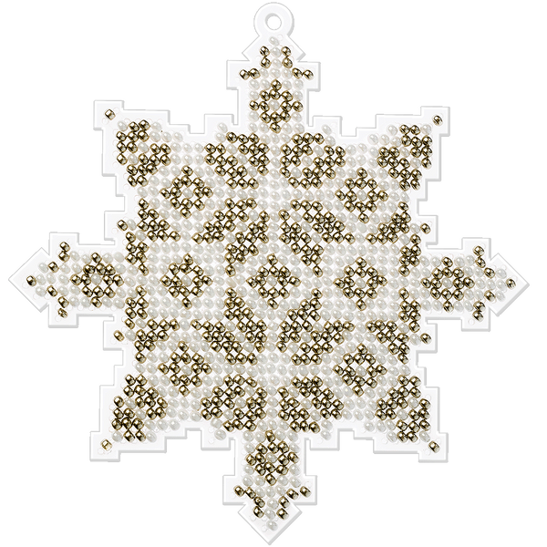 Bead Embroidery Kit (Plastic Base) &ndash; &ldquo;Christmas Ornament &ndash; Snowflake&rdquo; FLPL-009