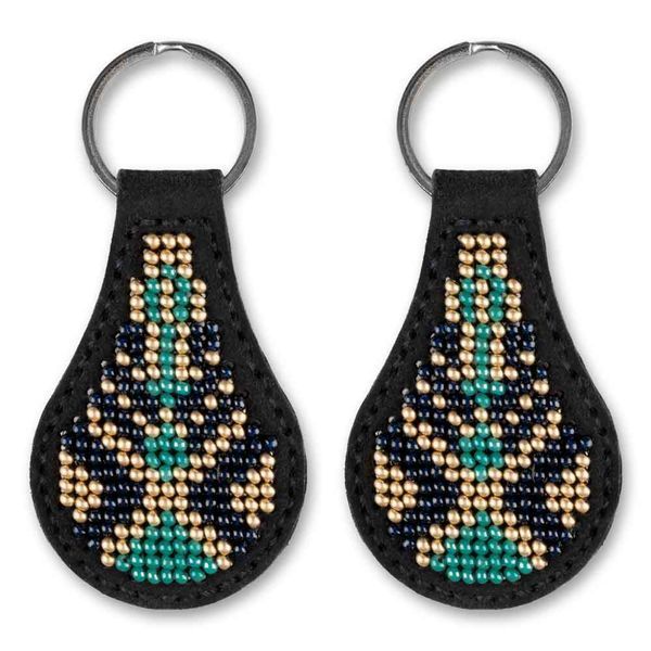 Faux Leather Bead Embroidery Kit &ndash; &ldquo;Keychain&rdquo; FLBB-089 Black