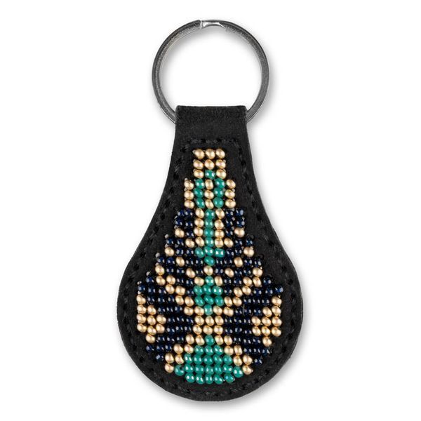 Faux Leather Bead Embroidery Kit &ndash; &ldquo;Keychain&rdquo; FLBB-089 Black
