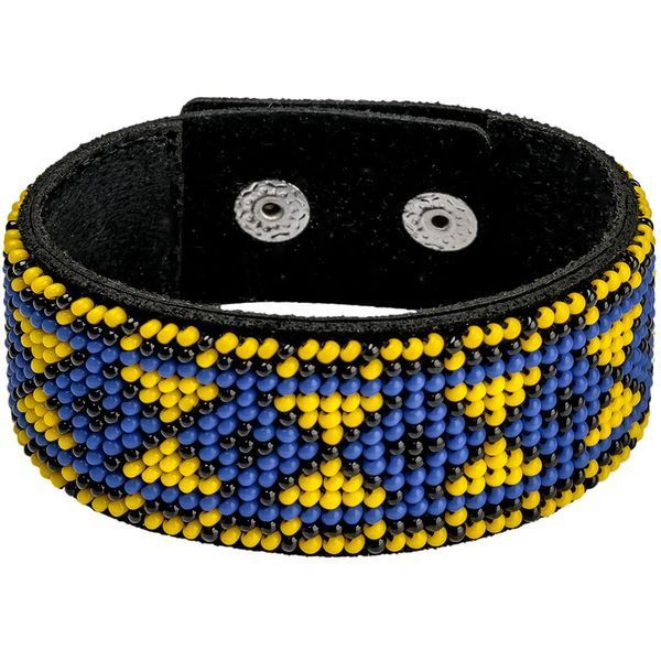 Faux Leather Bead Embroidery Kit &ndash; &ldquo;Bracelet&rdquo; (3 &times; 22 cm) FLBB-004 Black