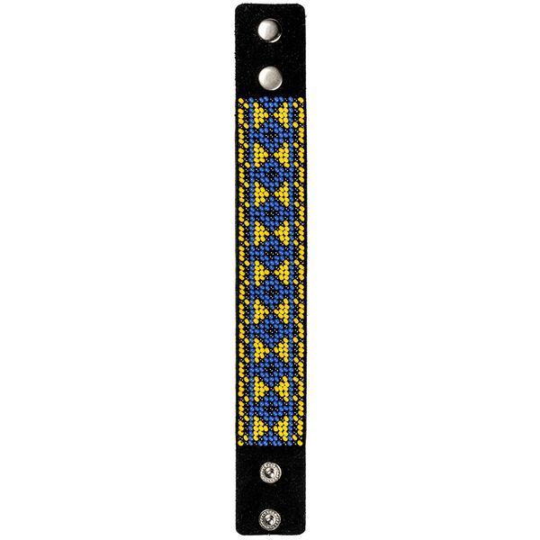 Faux Leather Bead Embroidery Kit &ndash; &ldquo;Bracelet&rdquo; (3 &times; 22 cm) FLBB-004 Black
