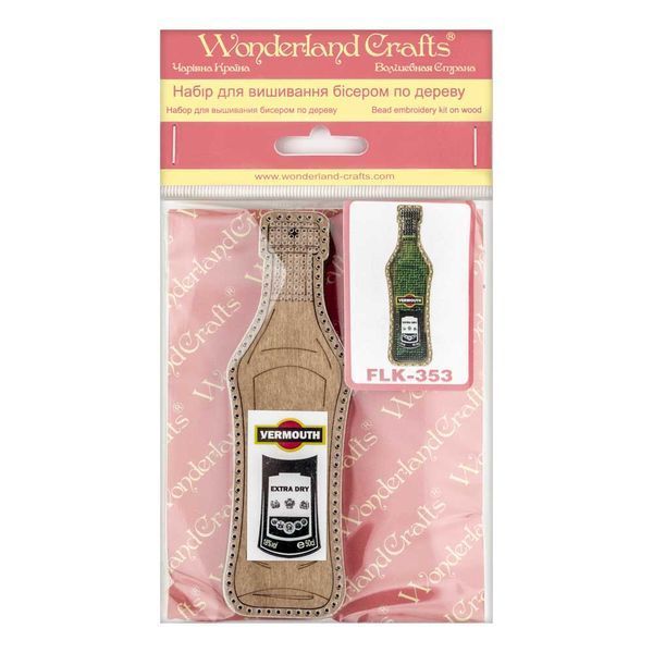 Wooden Bead Embroidery Kit &ndash; &ldquo;Vermouth Bottle&rdquo; FLK-353