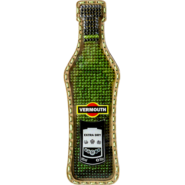 Wooden Bead Embroidery Kit &ndash; &ldquo;Vermouth Bottle&rdquo; FLK-353