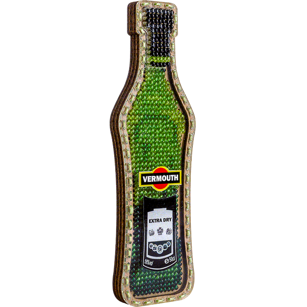 Wooden Bead Embroidery Kit &ndash; &ldquo;Vermouth Bottle&rdquo; FLK-353